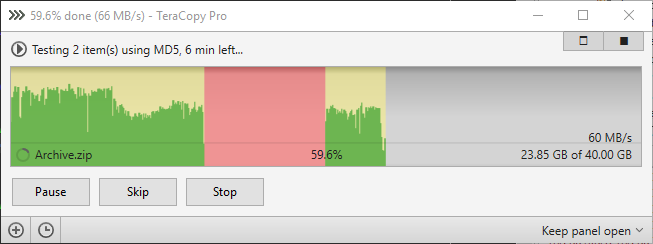 TeraCopy screen shot